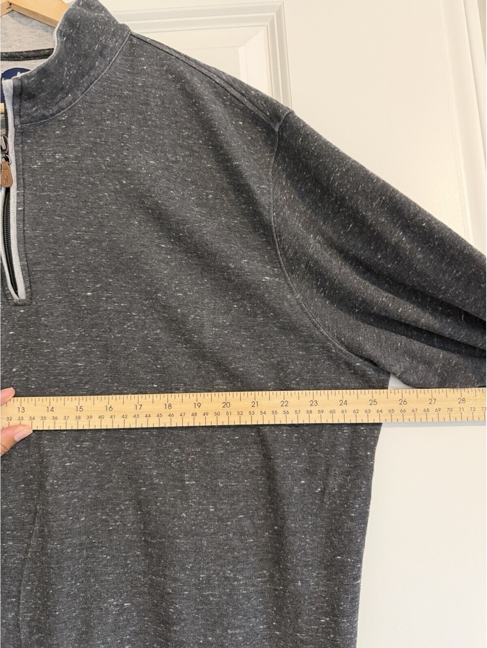 Johnnie-O Heather Grey Quarter-Zip Pullover Size 2XL Coastal Surf Inspired - Picture 6 of 7